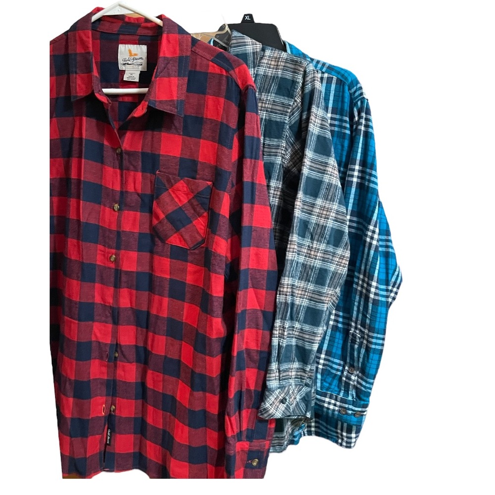 3 Womens or teen girls flannel shirts